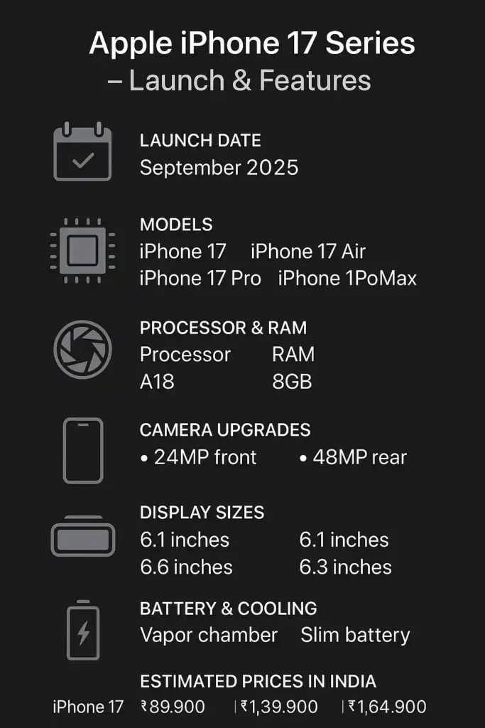apple iphone 17 series launch and features